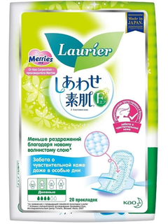 Laurier F Женские дневные супертонкие гигиенические прокладки с крылышками 22,5см, 20 шт.