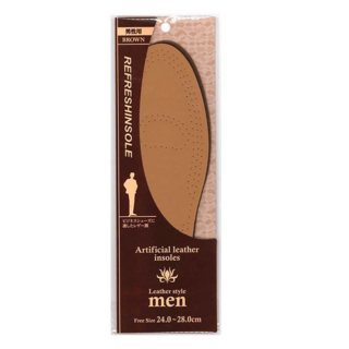 015932 "FUDO KAGAKU" Стельки для классической мужской обуви (коричневые, кожзам) 24-28 см., 1/360