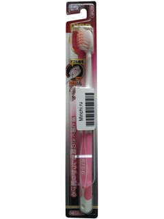 Зубная щетка "EBISU" с комбинированным прямым срезом ворса и прорезиненной ручкой, средней жёсткости