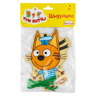 Шнуровка Коржик, развивающая игрушка для детей, арт. ШН46