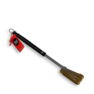 Щетка прямая латунная для чистки решеток 800 Degrees Triple Head Row Brush. Материал латунь, гальванированная сталь, PP.