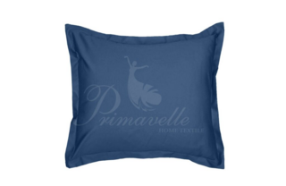 Наволочка из однотонного сатина с ушками синяя, размер 52x74