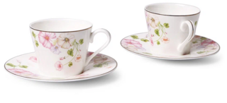 16369 FISSMAN Набор из двух чашек с блюдцами из костяного фарфора, 250мл / 16,5см, Leticia