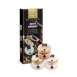 Подарочный набор мёда-суфле с орешками Peroni Honey Nuts Energy, 3х30 мл, в картонной упаковке