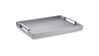 Поднос прямоугольный с ручками Giobagnara Виктор 44,5х34,5см, липово-серый