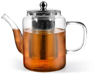 9547 FISSMAN Чайник заварочный 900мл со стальным фильтром (стекло)