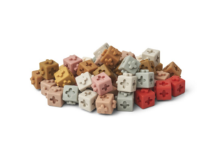 Набор строительных блоков Liewood, 50 шт, мульти микс с пудрово-малиновым