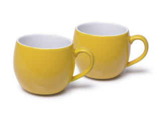 9521 FISSMAN Набор из 2 кружек 320мл, цвет Желтый (керамика)