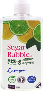 Средство для мытья посуды, овощей и фруктов Sugar Bubble, лимон, 940 мл
