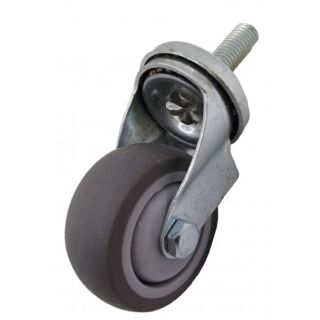 Колесо для тележек 100мм с болтом поворотное серая резина SCT 42 GR