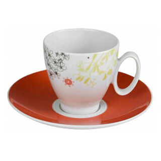 MODULO TEXTO - Чашка с блюдцем кофейная фарфор оранжевая (coffee cup and saucer)