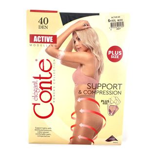 Колготки Conte Active 40 den, цвет nero, размер 6 (XXL)