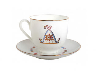 Чашка с блюдцем Императорский фарфоровый завод, форма Ландыш рисунок Кулич и Пасха