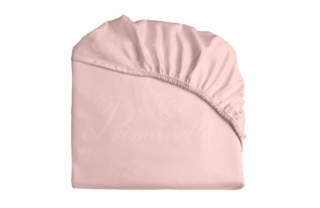 Простыня из однотонного сатина розовая на резинке, размер 90х200