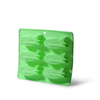 6727 FISSMAN Форма для выпечки 6 кексов САМОЛЕТЫ, цвет Зеленый чай (силикон)