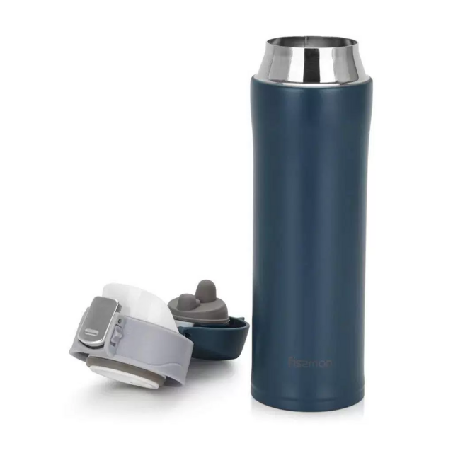 9878 FISSMAN Термокружка 450мл, цвет Зеленый (нерж.сталь)