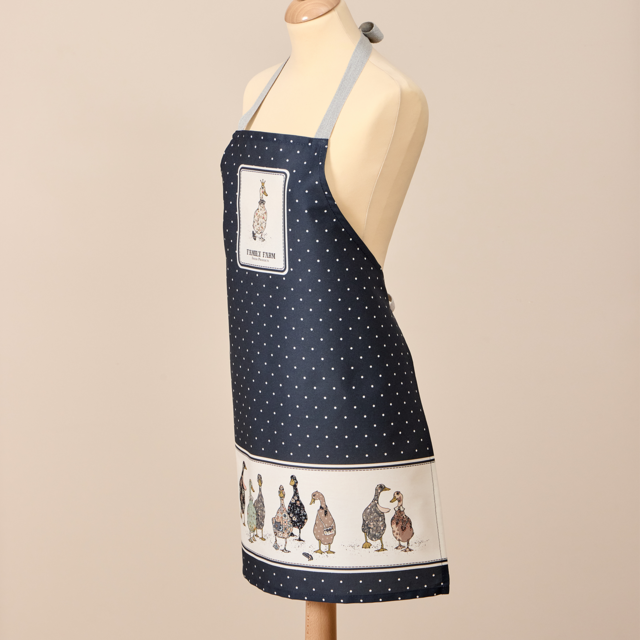 ФАРТУК "FAMILY FARM",100% ХЛОПОК,СИНИЙ, КАЙМА,ТВИЛ,ПРОПИТКА