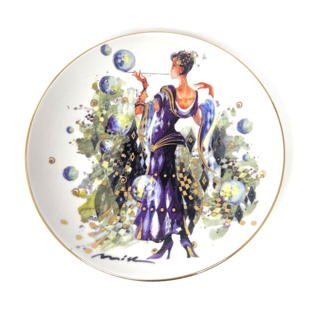 Тарелка декоративная форма Эллипс рисунок Мыльная опера/Весна, 195 мм, Императорский фарфоровый завод