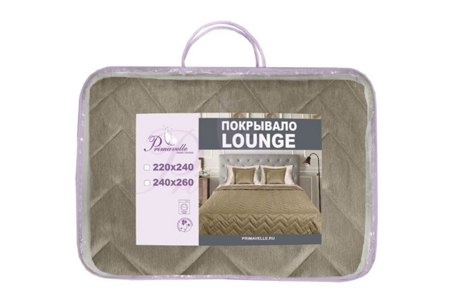 Покрывало Lounge зигзаг коричневый, размер 220x240