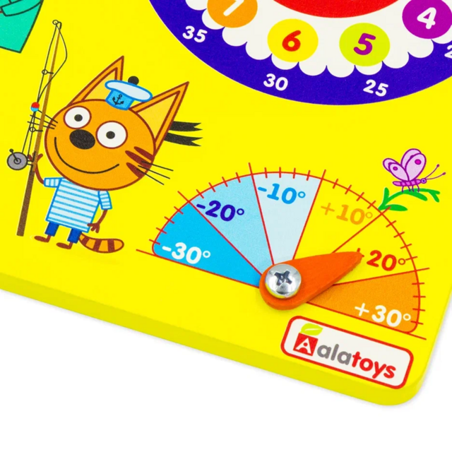 Бизиборд Календарь природы (серия ТРИ КОТА), развивающая игрушка для детей, арт. ЧС05