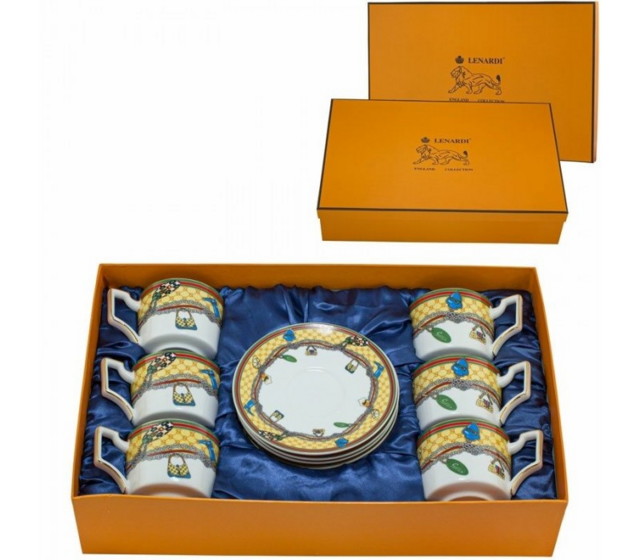 Чайный набор Lenardi, фарфор, 12 предметов, в подарочной упаковке, арт. 244-045