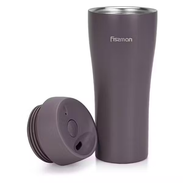 9890 FISSMAN Термокружка 420мл, цвет Коричневый (нерж.сталь)