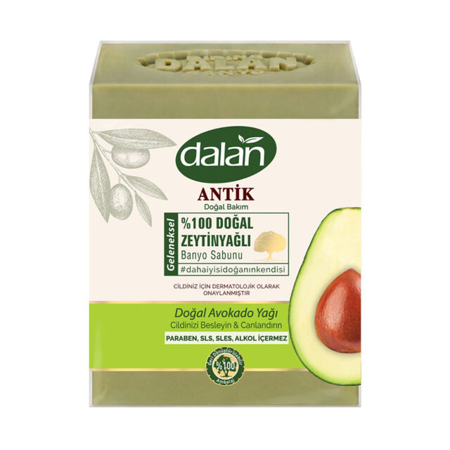 Dalan Мыло банное натуральное ручной работы с органическим маслом авокадо для выработки коллагена 600 гр (4*150 гр)