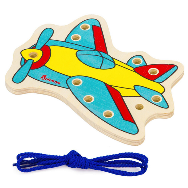 Шнуровка Самолетик, развивающая игрушка для детей, арт. ШН30