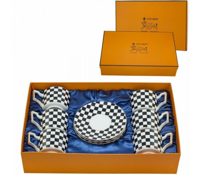 Чайный набор Lenardi, фарфор, 12 предметов, в подарочной упаковке, арт. 244-048