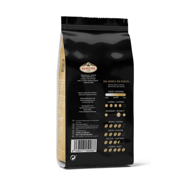 Кофе в зернах Silvestre CREM 50% Арабика 50% Робуста, 1 кг