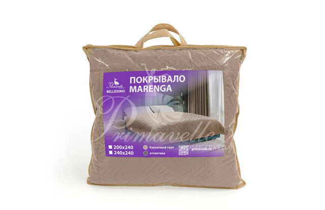 Покрывало Marenga бархатный тауп, размер 200х240