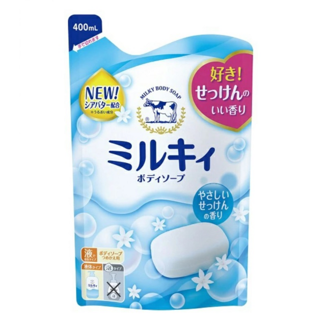 Молочное увлажняющее жидкое мыло для тела с ароматом цветочного мыла «Milky Body Soap» 400 мл, мягкая упаковка