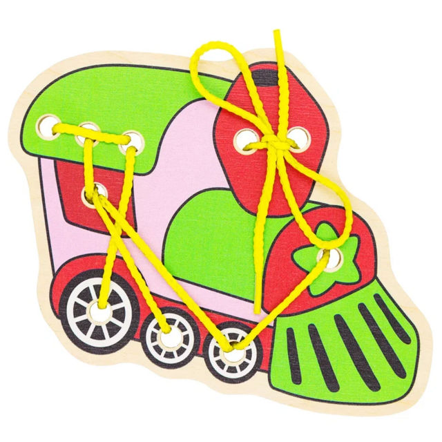 Шнуровка Поезд, развивающая игрушка для детей, арт. ШН16