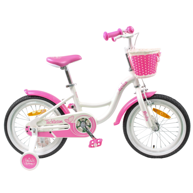 Детский велосипед Merlin 16" white/pink (алюмин)
