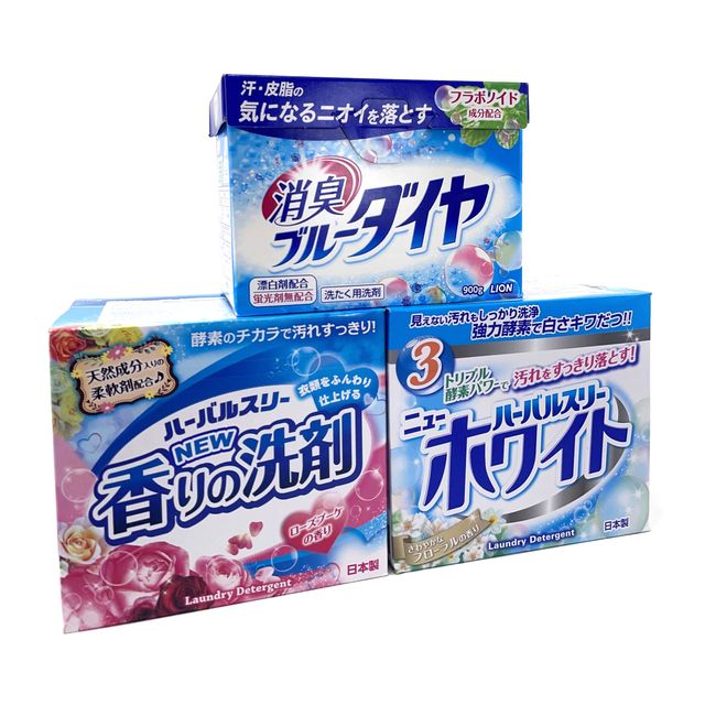 Стиральный порошок Mitsuei с дезодорирующими компонентами Herbal Three, отбеливателем и ферментами с цветочным ароматом, 850гр