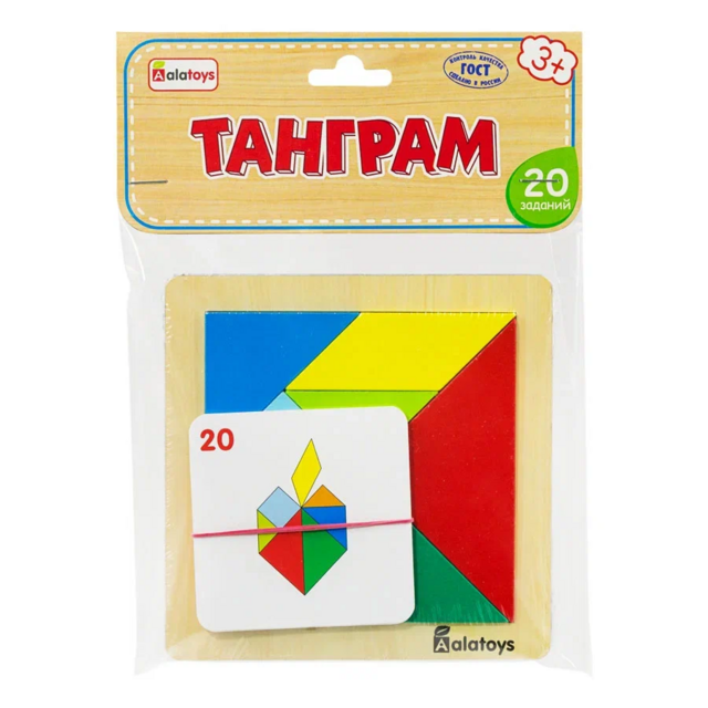 Танграм 20 заданий, развивающая игрушка для детей, арт. ТГ01