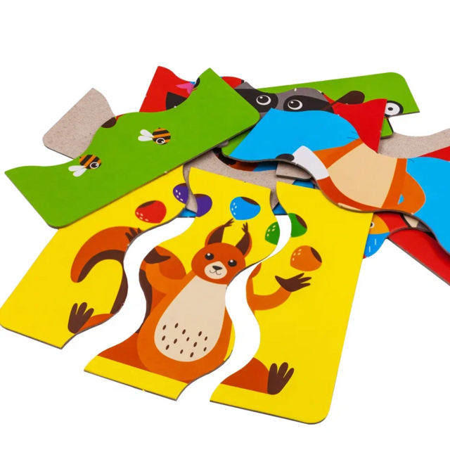 Набор пазлов Лесные звери, развивающая игрушка для детей, арт. ПЗЛ4004