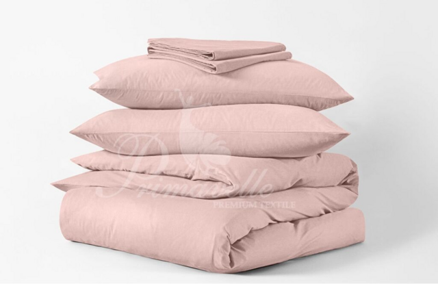 Простыня хлопковая розовая на резинке, размер 90х200