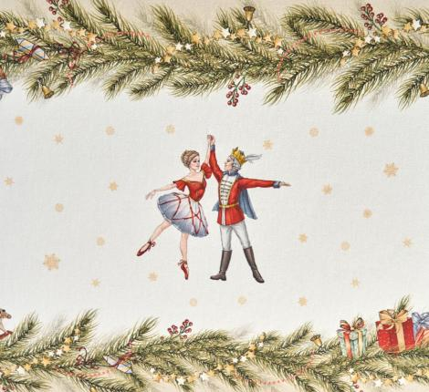 СКАТЕРТЬ "ЩЕЛКУНЧИК" 160Х220СМ БЕЖЕВЫЙ,100% ХЛОПОК,ТВИЛ