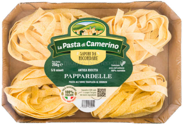 Макаронные изделия La Pasta di Camerino яичные Паппарделле 250 г, картон.лоток, Италия