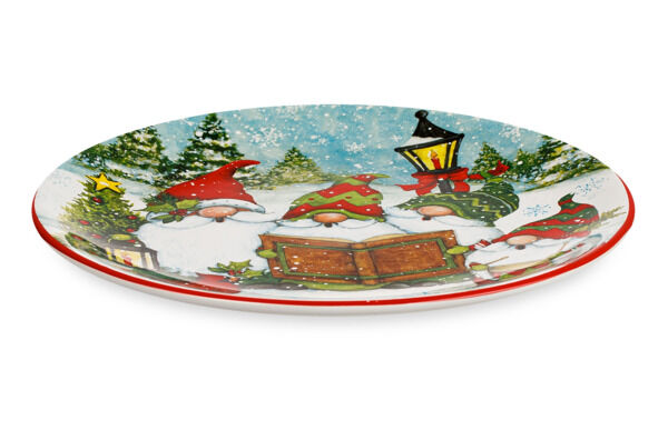 Тарелка закусочная Certified Int. Рождественские гномы с книжкой 22 см, керамика