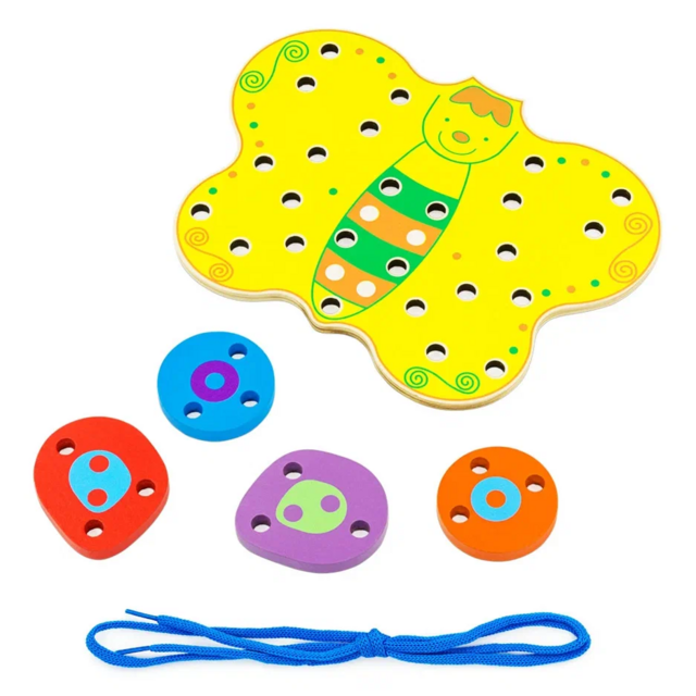Шнуровка Бабочка, развивающая игрушка для детей, арт. ШБ03