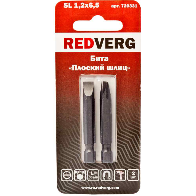 Бита Redverg SL1,2х6,5х50 (2шт.)(720331)