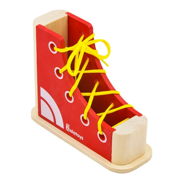 Шнуровка Кеда красная, развивающая игрушка для детей, арт. ШБ08