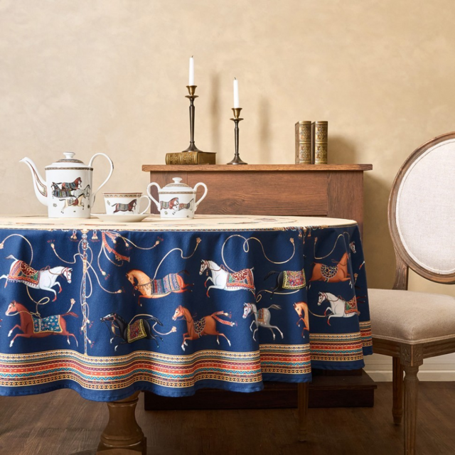 СКАТЕРТЬ КРУГЛАЯ "PASSAGE"150 СМ  ,БЕЖЕВЫЙ, 100% ХЛОПОК ,ТВИЛ