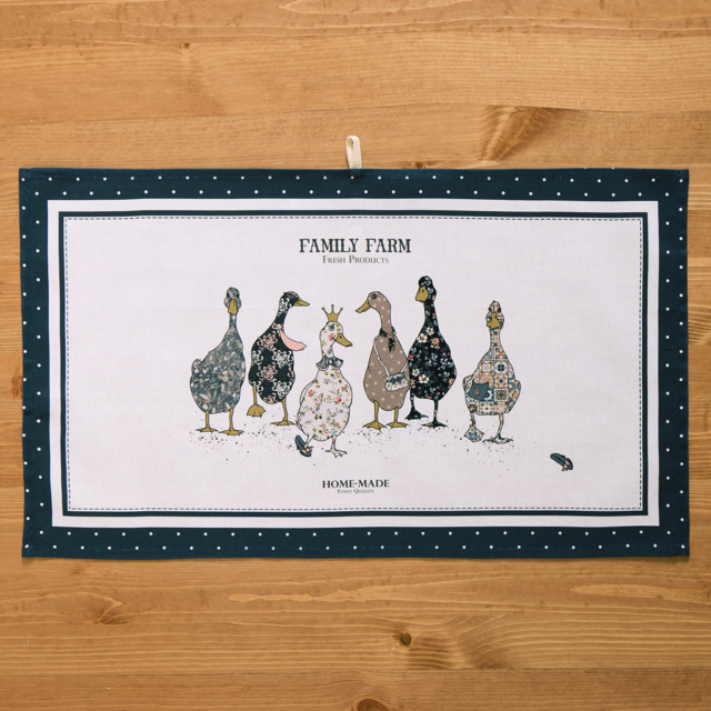 НАБОР ПОЛОТЕНЕЦ "FAMILY FARM",СИНИЙ ,40Х60СМ ТВИЛ,100% ХЛОПОК,