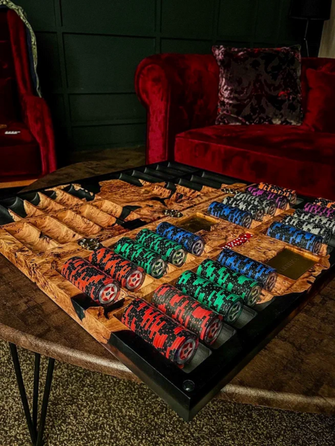 Покерный набор, 60х60х4,2 см в разложенном виде, ручная работа, арт. ПН001