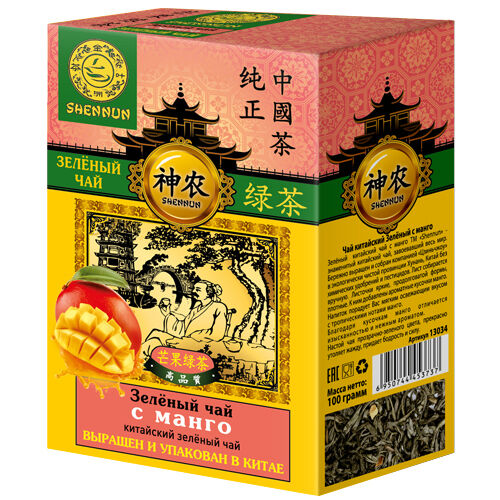 Shennun Зеленый чай с манго 100г