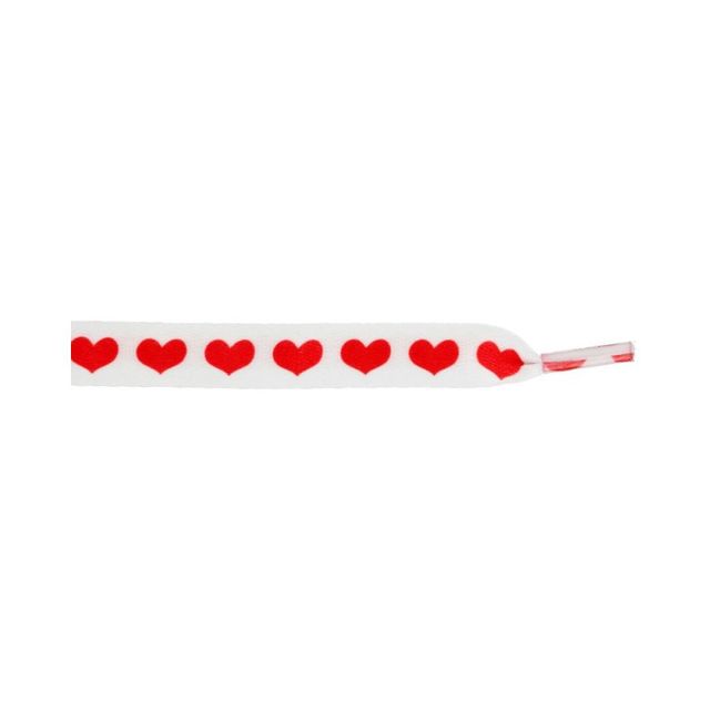 Шнурки "Gamma" белый (сердце красное) SHL-01/10, 10 мм 120 см, №02