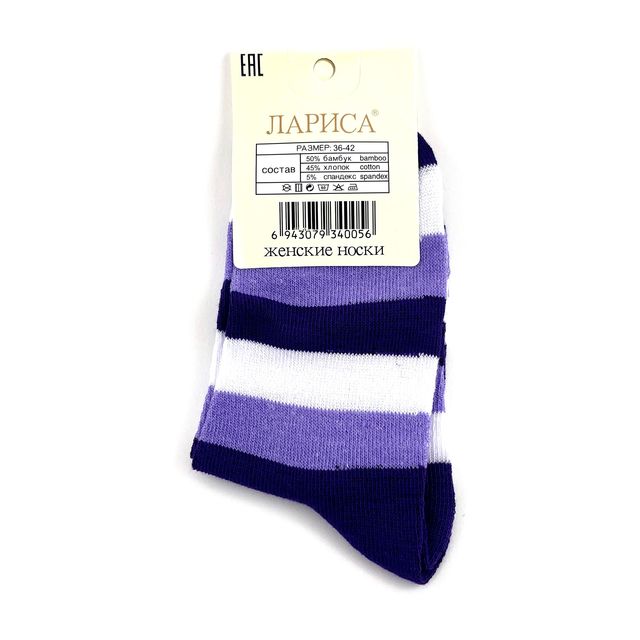 Женские носки «Лариса», размер 36-42, цветные фиолетовые, длинные